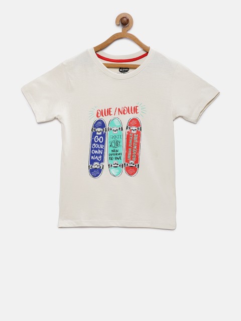 

Cub McPaws Boys Off-White Printed Round Neck T-shirt