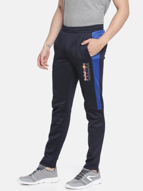 

PUMA Motorsport Men Navy Blue Solid Straight Fit Graphic Track Pants