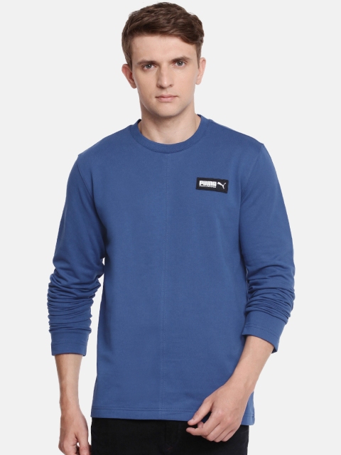 

Puma Men Blue Solid Applique Detail Sweatshirt