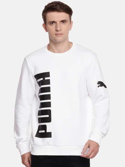 

Puma Men White Printed Big Logo Crew FL Sweatshirt