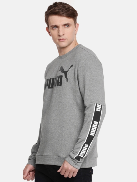 

Puma Men Grey Printed Amplified Crew TR Sweatshirt