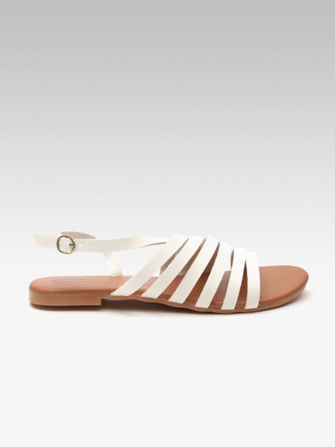 

Street Style Store Women White Solid Open Toe Flats