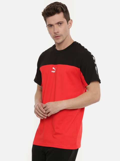

Puma Men Red & Black Colourblocked Round Neck XTG T-shirt