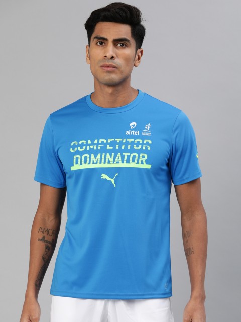 

Puma Men Blue Printed Winner Round Neck T-shirt