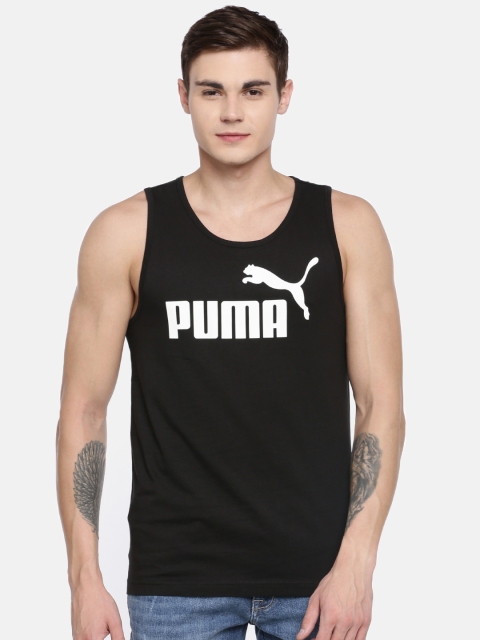

Puma Men Black Printed Round Neck T-shirt