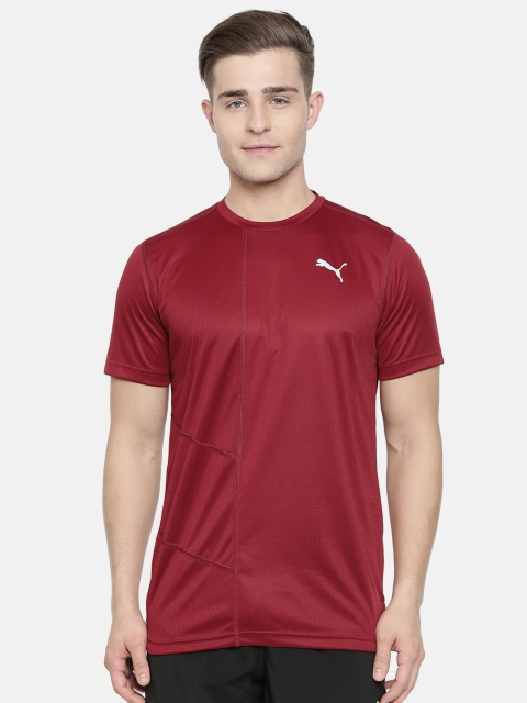 

Puma Men Maroon Self Design Round Neck Ignite S S Running T-shirt