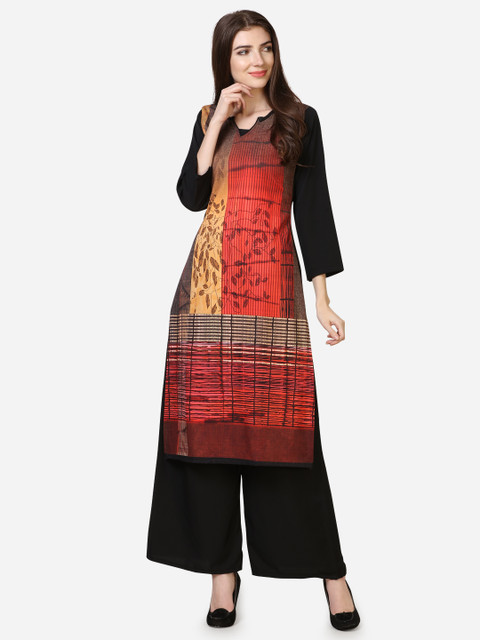 

Florence Women Red Printed A-Line Kurta