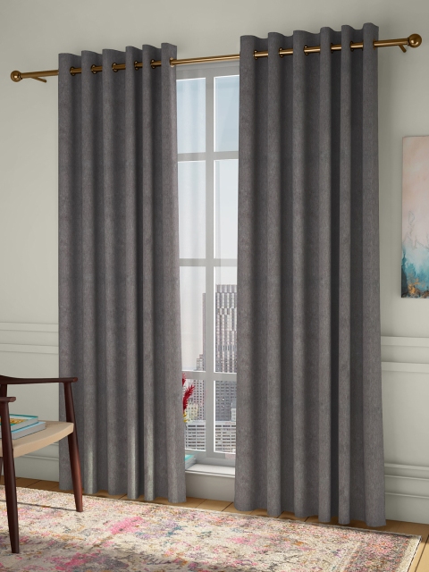

CURTAIN LABEL Grey Set of 2 Long Door Curtains