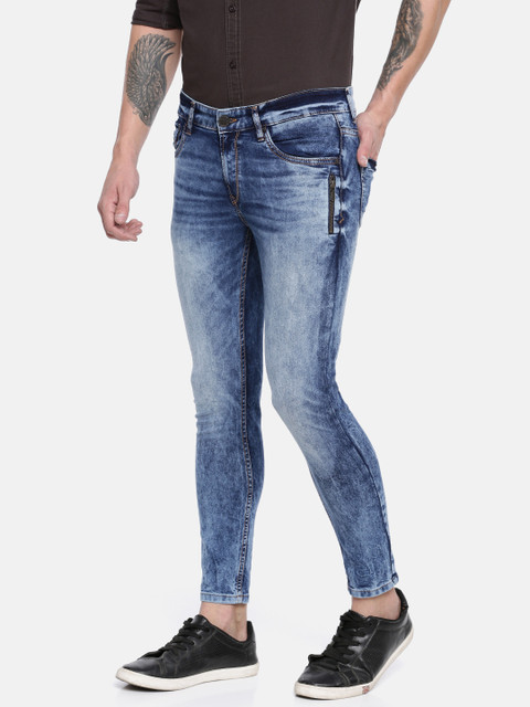

SPYKAR Men Blue Skinny Fit Low-Rise Slim Thigh Tapered Leg Clean Look Jeans