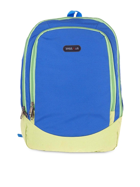 

Bags.R.us Unisex Blue & Lime Green Backpack
