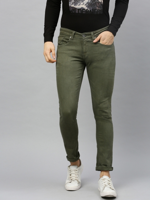 

SPYKAR Men Olive Green Skinny Fit Low-Rise Clean Look Stretchable Jeans