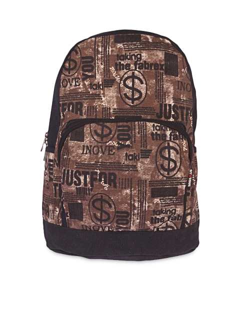 

Bags.R.us Unisex Black & Brown Printed Backpack