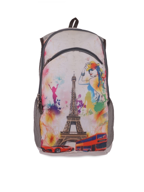 

Bags.R.us Women Grey Printed Backpack