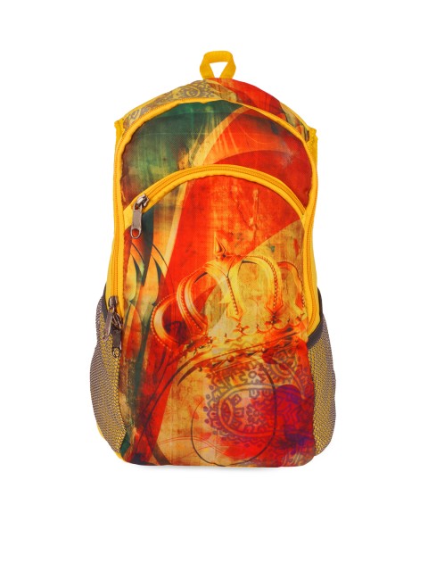 

Bags.R.us Women Yellow Printed Backpack