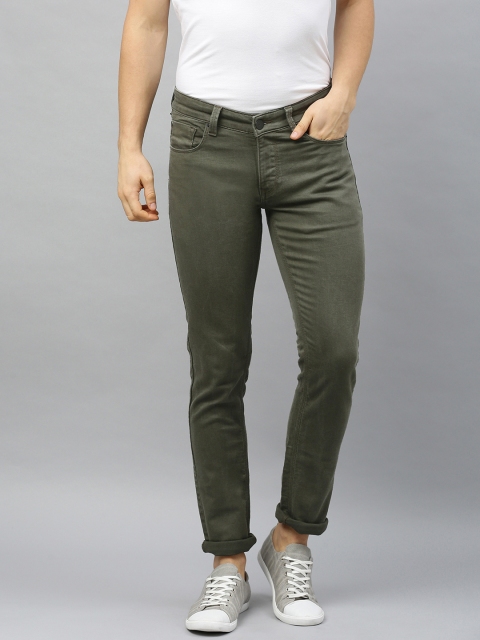 

SPYKAR Men Olive Green Skinny Fit Low-Rise Clean Look Stretchable Jeans
