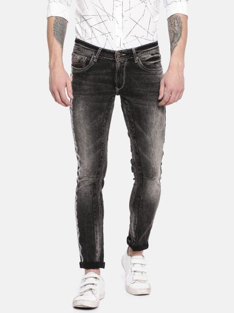 

SPYKAR Men Black Skinny Fit Low-Rise Ultra Slim Thigh Narrow Leg Clean Look Jeans