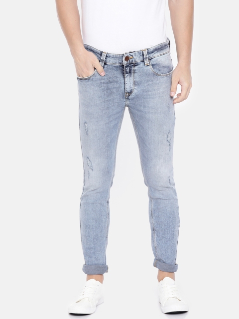 

SPYKAR Men Blue Super Skinny Fit Low-Rise Mildly Distressed Stretchable Jeans