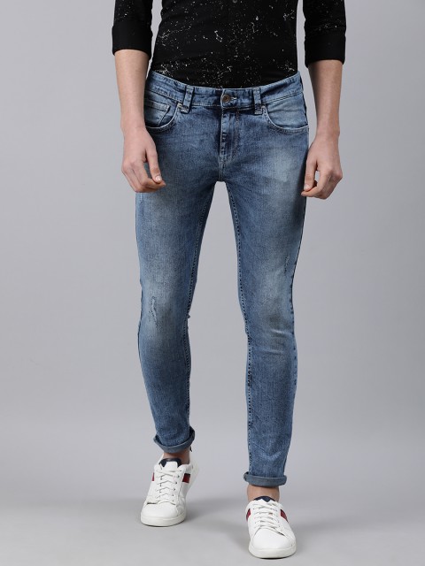 

SPYKAR Men Blue Super Skinny Fit Low-Rise Low Distress Stretchable Jeans