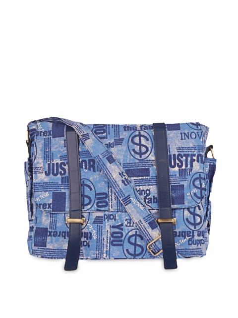 

Bags.R.us Unisex Blue Printed Messenger Bag
