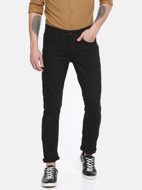 

SPYKAR Men Black Rovers Slim Fit Low-Rise Slim Thigh Narrow Leg Clean Look Jeans