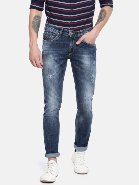 

SPYKAR Men Blue Narrow Skinny Fit Low-Rise Low Distress Stretchable Jeans