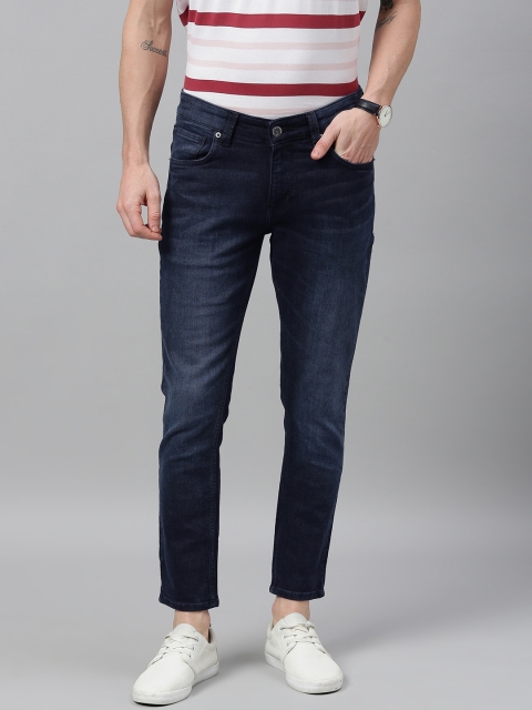 

SPYKAR Men Blue Slim Fit Low-Rise Clean Look Stretchable Cropped Jeans
