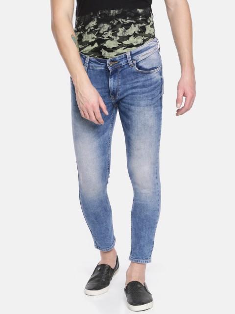 

SPYKAR Men Blue Kano Slim Fit Low-Rise Clean Look Stretchable Cropped Jeans