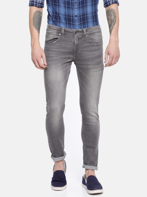 

SPYKAR Men Grey Super Skinny Fit Low-Rise Skinny Thigh & Tight Leg Clean Look Jeans