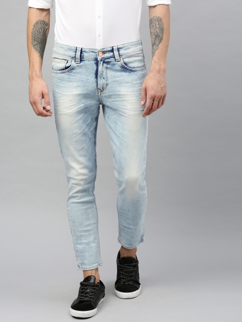 

SPYKAR Men Blue Tapered Fit Low-Rise Clean Look Stretchable Cropped Jeans