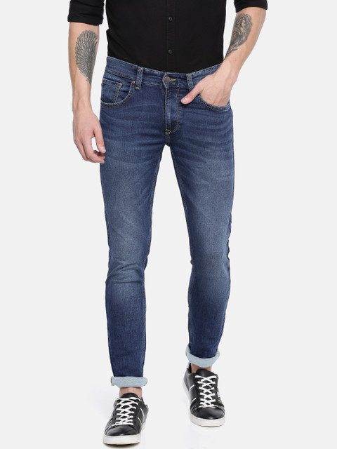 

SPYKAR Men Blue Skinny Fit Low-Rise Ultra Slim Thigh Narrow Leg Clean Look Jeans