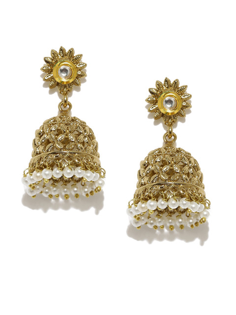

Fida Gold-Toned Textured Jhumkas