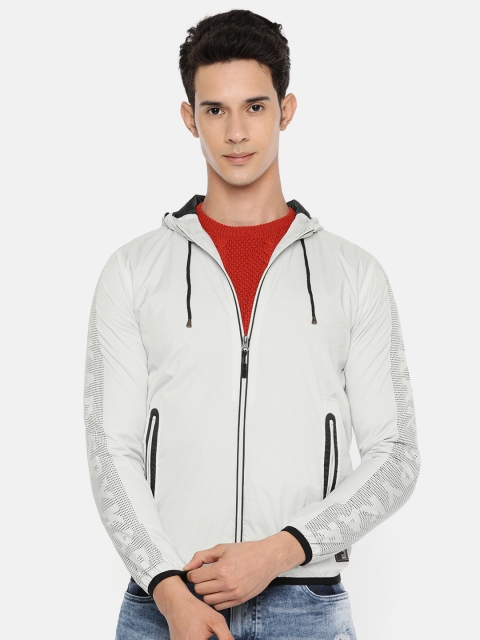 

SPYKAR Men White Solid Windcheater Sporty Jacket