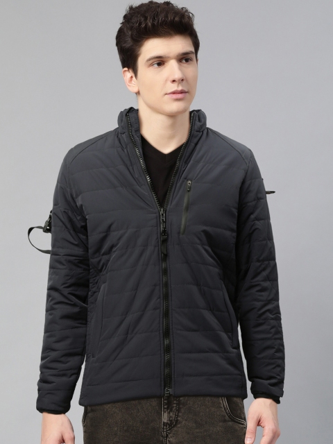 

SPYKAR Men Navy Blue Solid Padded Jacket