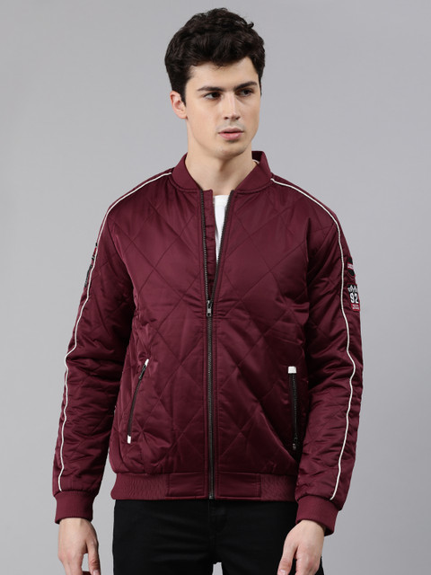 

SPYKAR Men Maroon Solid Insulator Quilted Jacket