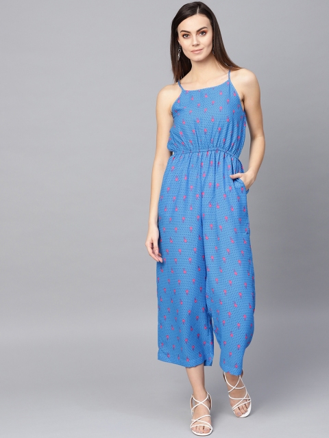

Zima Leto Women Blue & Pink Printed Basic Jumpsuit