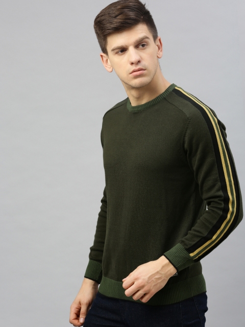 

SPYKAR Men Olive Green Solid Sweatshirt