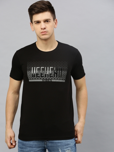 

SPYKAR Men Black Printed Round Neck T-shirt