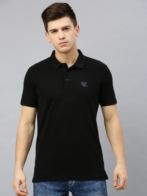 

SPYKAR Men Black Solid Polo Collar T-shirt