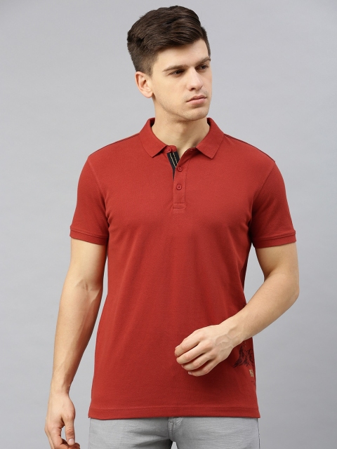 

SPYKAR Men Orange Printed Polo Collar T-shirt