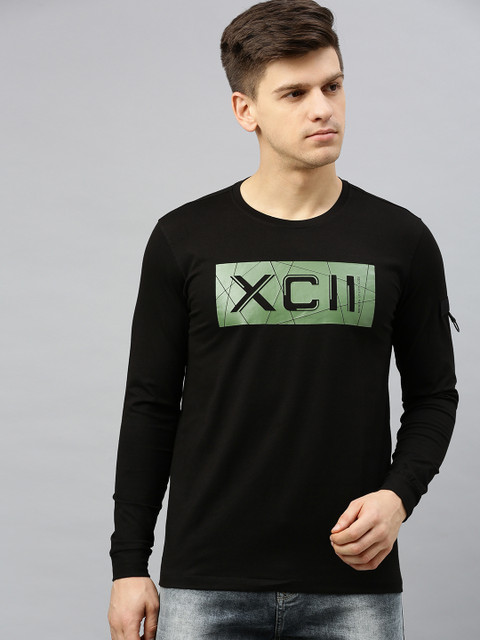 

SPYKAR Men Black Printed Round Neck T-shirt