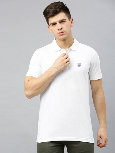 

SPYKAR Men White Solid Polo Collar T-shirt