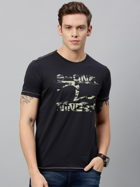 

SPYKAR Men Black Printed Round Neck T-shirt