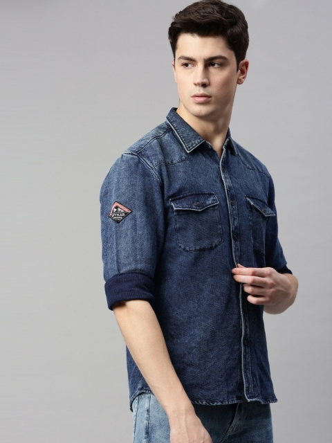 

SPYKAR Men Blue Slim Fit Faded Casual Denim Shirt