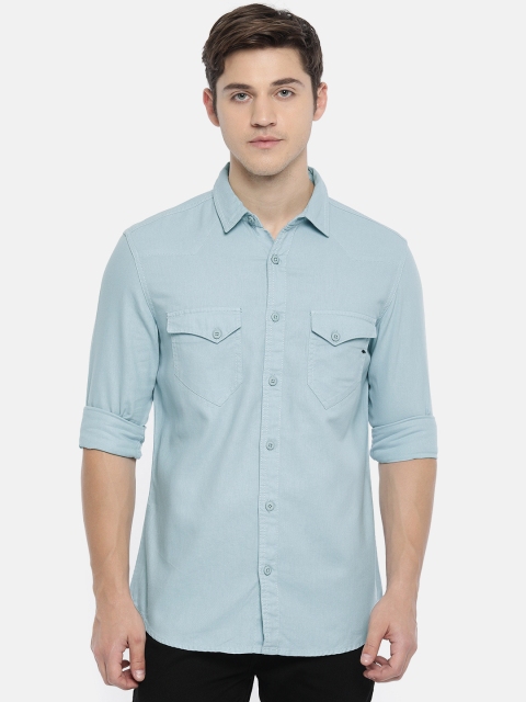 

SPYKAR Men Blue Slim Fit Solid Casual Shirt