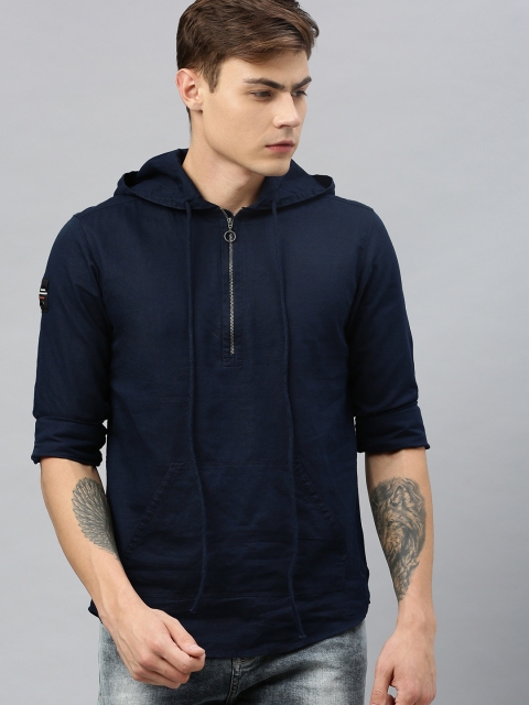 

SPYKAR Men Navy Blue Slim Fit Solid Casual Shirt