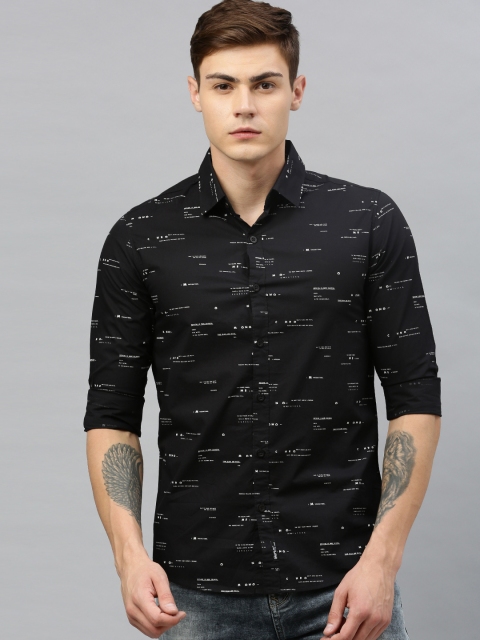 

SPYKAR Men Black & White Slim Fit Printed Casual Shirt