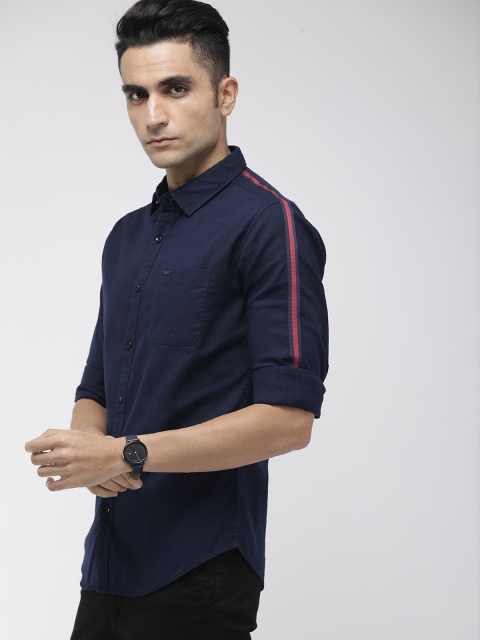 

The Indian Garage Co Men Navy Blue Slim Fit Solid Casual Shirt