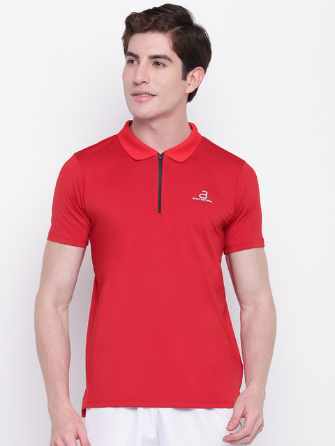 

BUILT NATURAL Men Red Slim Fit Printed Training T-shirt