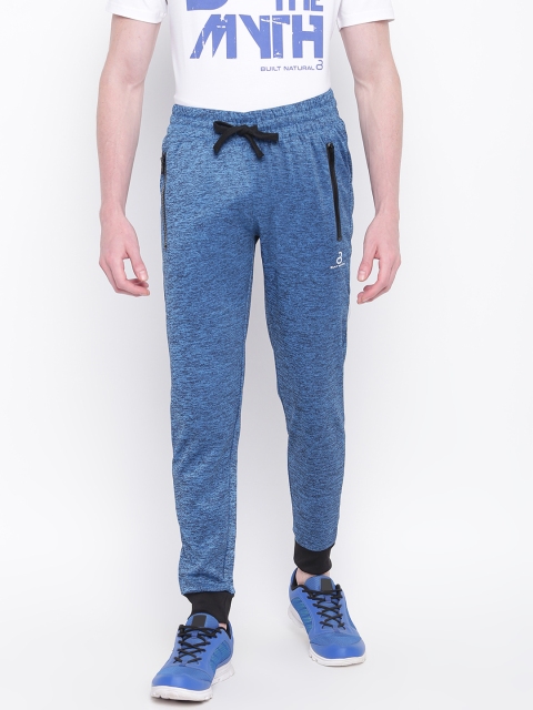 

BUILT NATURAL Men Blue Self-Design Slim Fit Training Joggers