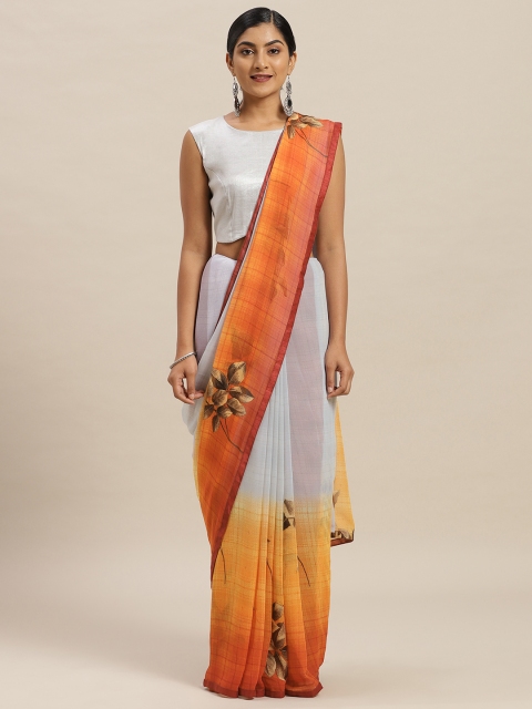 

Nanda Silk Mills Blue Printed Pure Georgette Saree